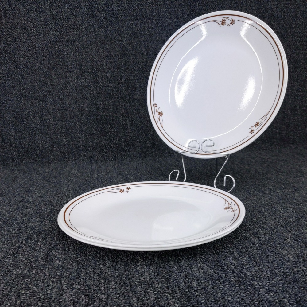 Corelle Dinner Plates 10.25 Brown Melody Floral‎ Vintage Vitrelle Set of 3